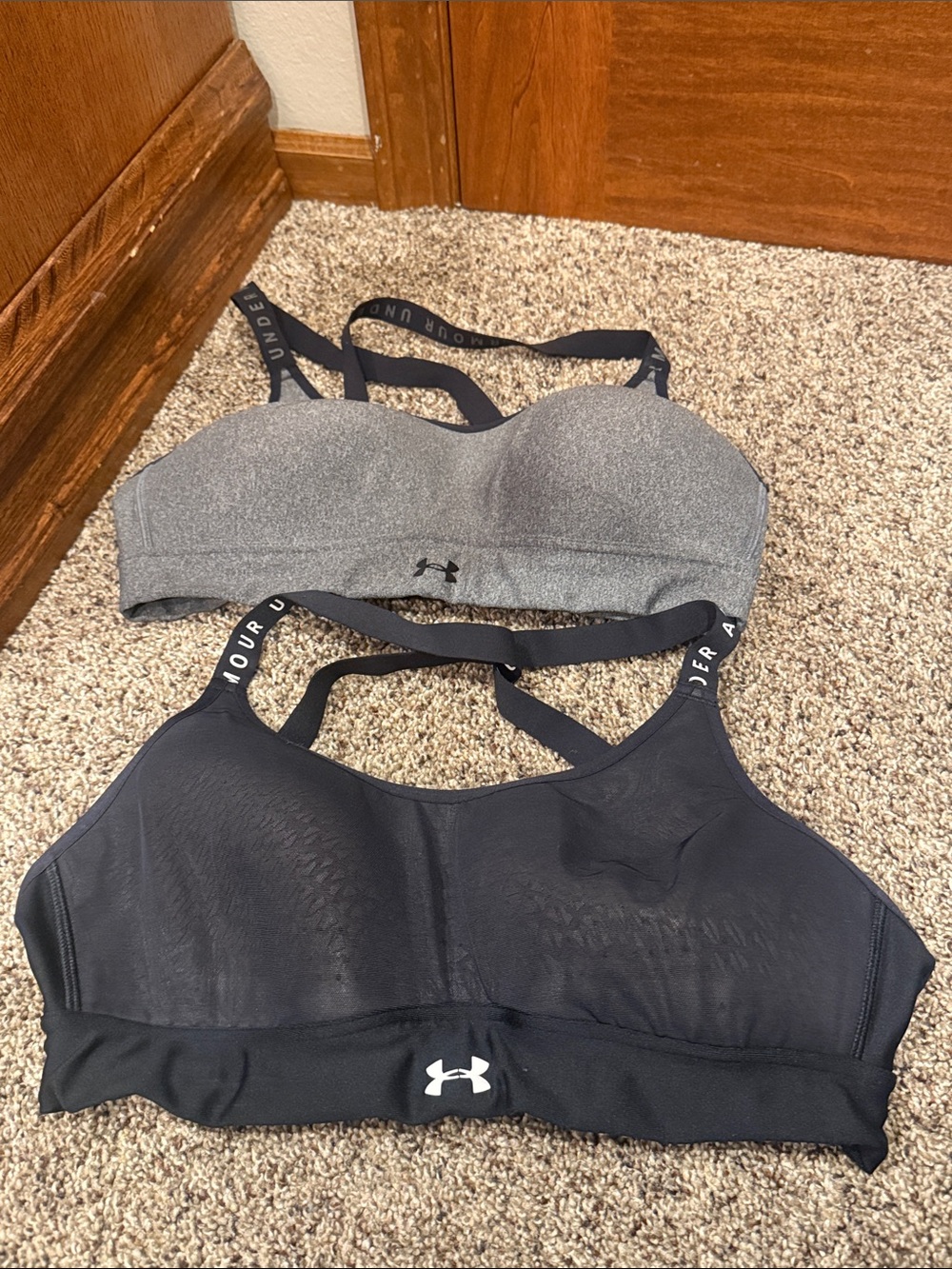 Under Armour Gray & Black Sports Bras - Two Pack- Medium